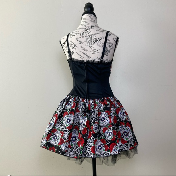 Lip Service Goth Skull Tutu Mini Dress - Picture 6 of 11